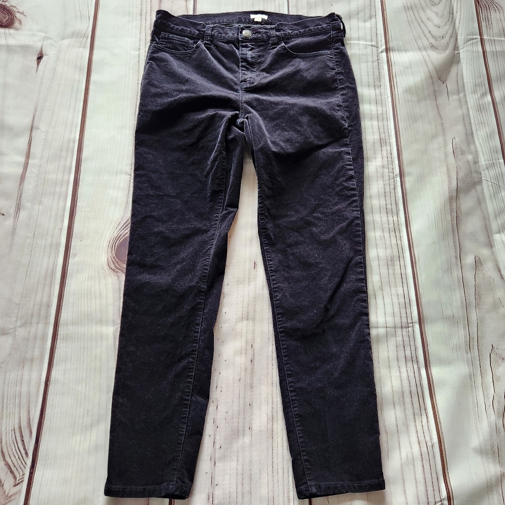 J. Crew "Midrise Skinny Jean In Velvet" Black Texture #B4104, Women's Size 29 - Picture 4 of 12